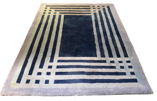 Custom-Made Moroccan Rabat Middle-Atlas waving rug, 1970s