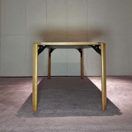 Bruno Rey Set of 4 Beech Wood and Formica laminat Dining Tables by Dietiker, Switzerland, 1971