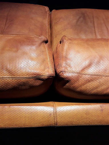 Giovanni Offredi "Midday" Leather Sofa for Saporiti Italia, 1985