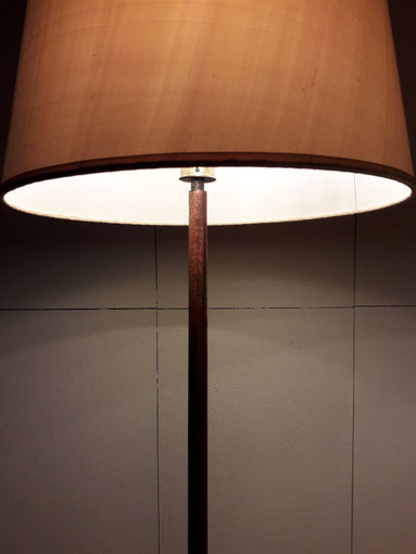 Swedish oak, Brass Floor Lamps by "Luxus Vittisjö", 1960