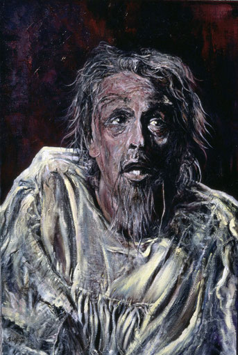 "La Mort de Don Quichotte"  PRIX GOJA,Bruxelles  huile s/toile  80x60
