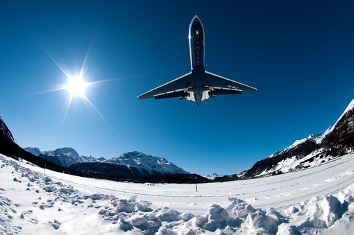 VQ-BLA, Gulfstream G550 approaching Winter Wonderland... Samedan - St.Moritz, Switzerland