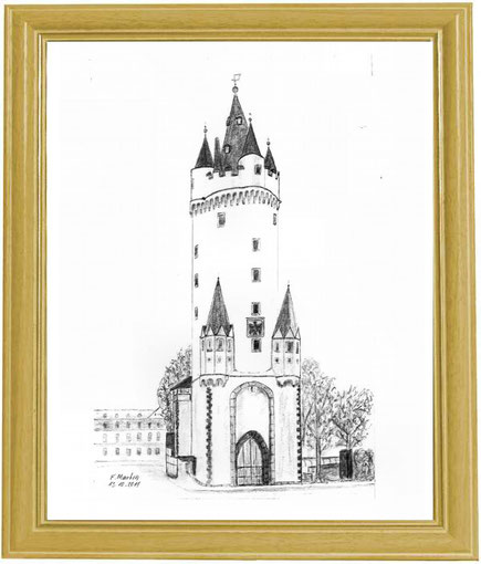 Eschersheimer Turm    Bleistiftzeichnung   30 x 42 cm