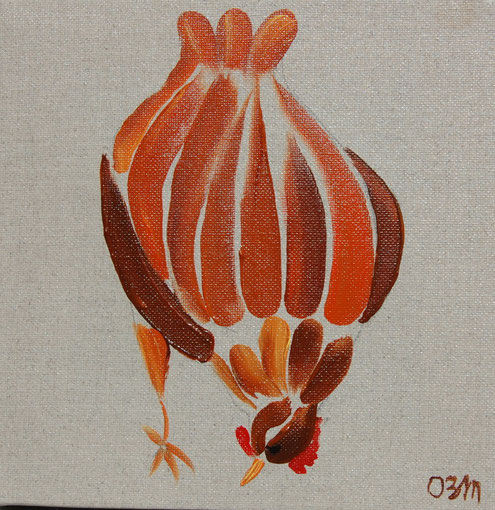 Poule 1, huile sur toile 20 x 20, 2010 (vendu)