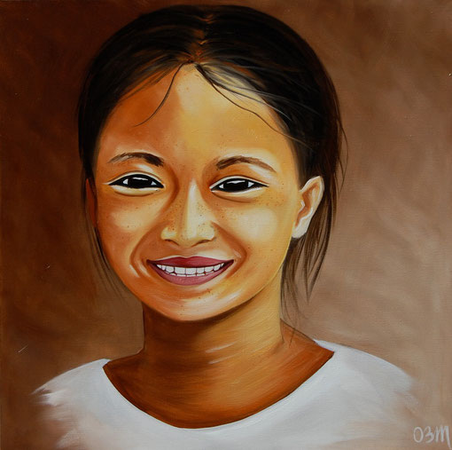 un sourire, huile sur toile 60 x 60, 2011