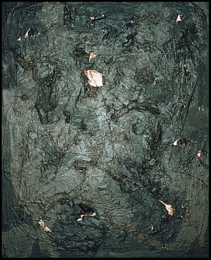 A Merce Cunningham- 1999- 125x150cm.- materiali vari su tela (collezione privata)