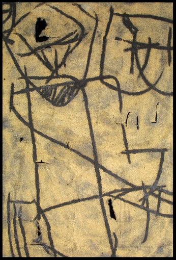 Don Quijote- 1999- carboncino e sabbia su tela (collezione privata)