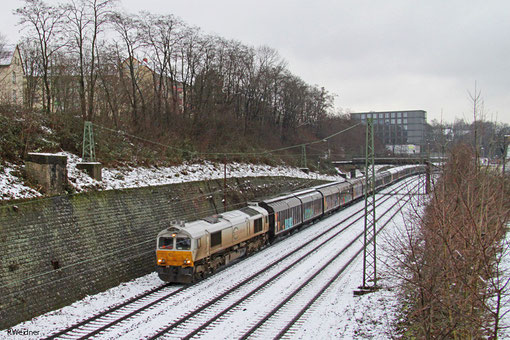 ECR 77 024 mit EZ 44426 Saarbrücken Rbf West - Les Aubrais-Orléans/F (EV,Tiernarung), Saarbrücken 01.02.2015