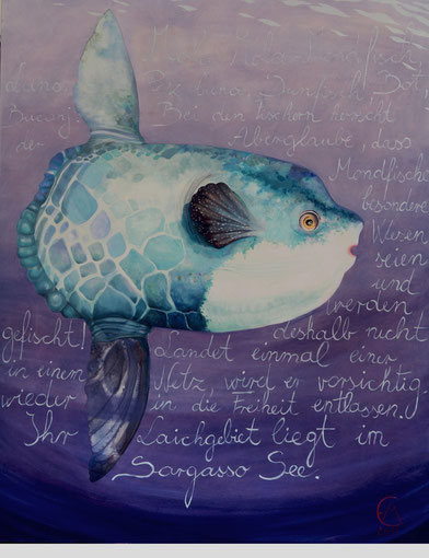 "Mondfisch" 120 x 160 cm Öl auf Leinwand 2012