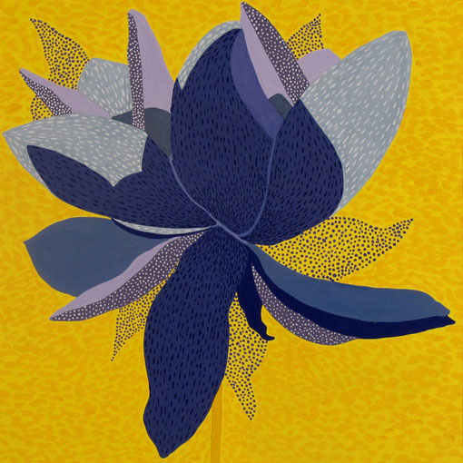 Fleur de Lotus 04.Gouache sur papier.30x30 cm.2012. Collection privée.