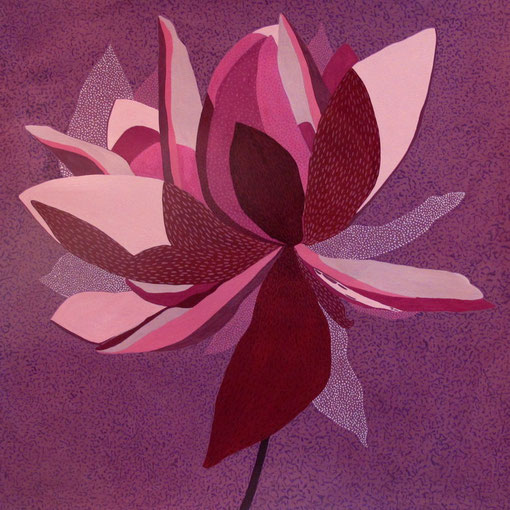 Fleur de Lotus 08. Gouache sur papier. 50x50 cm.2012.