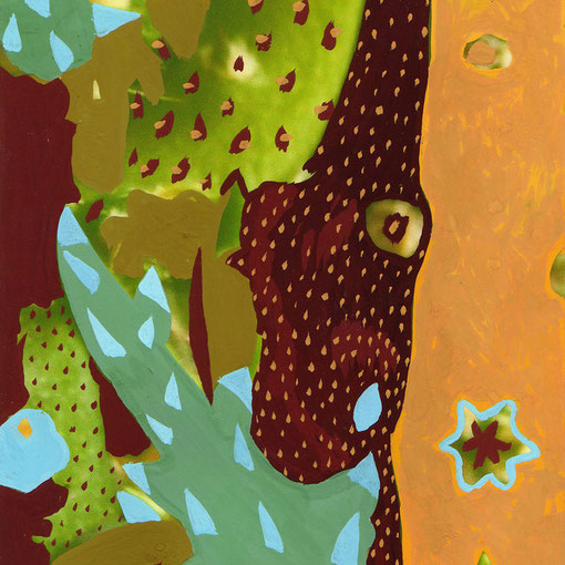 Cactus.2005. Gouache sur photo. 13X15 cm.