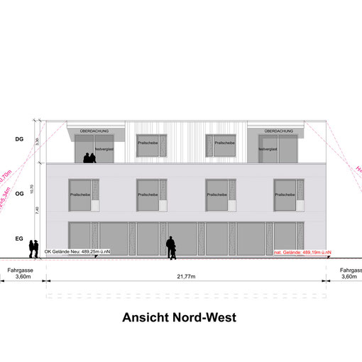 Wohn- und Geschäftshaus Karlsfeld - Ansicht Nord-West