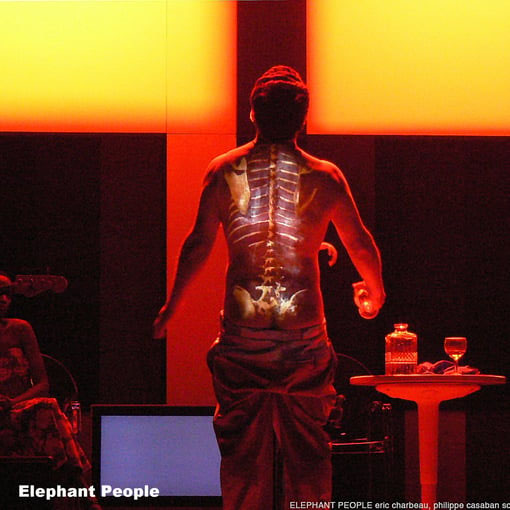 scénographie de Elephant People. Création. Opéra pop, musique The Married Monk, texte Daniel Keene, mise en scène Renaud Cojo. Groupe Ouvre le Chien. Théâtre National de Bordeaux Aquitaine.