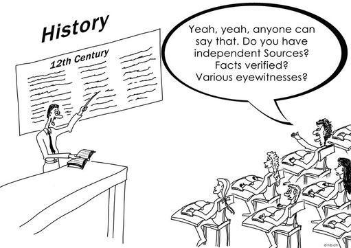 Cartoon with teacher and schoolars