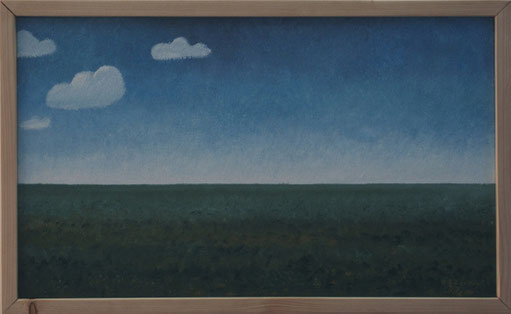Bild:Pampa,Argentinien,Südamerika,Trilogie,Wolken,Stilistisch,Blau,Grün,d-t-b.ch,d-t-b,David Brandenberger,Biber,dave the beaver,Ölbild,Malerei,Ölfarbe,