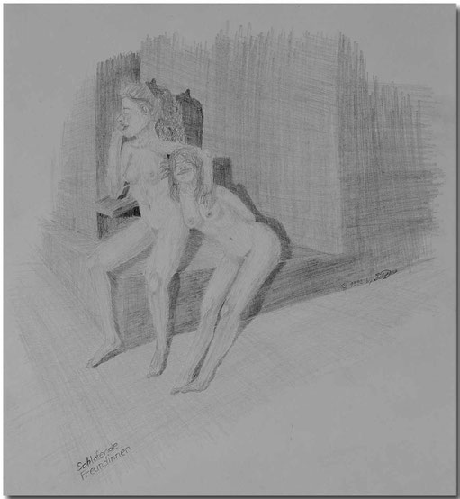 Bild:Schlaf,Freundinnen,Bleistift,Akt,nude,Wellness,Sauna,David Brandenberger,d-t-b.ch,d-t-b,