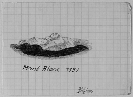 Bild:Mont Blanc,Berg,Schnee,Skizze,Bleistift,David Brandenberger,d-t-b.ch,d-t-b,
