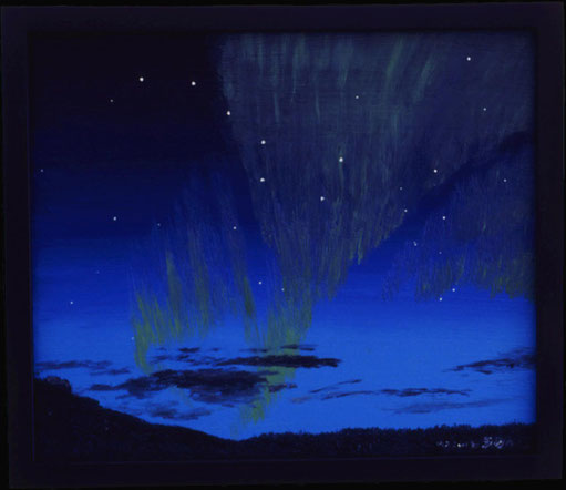 Bild:Grosser Wagen,Sternbild,Sterne,Nordlicht,Abend,Himmel,Skagway,Alaska,d-t-b.ch,d-t-b,David Brandenberger,Biber,dave the beaver,Ölbild,Malerei,Ölfarbe,