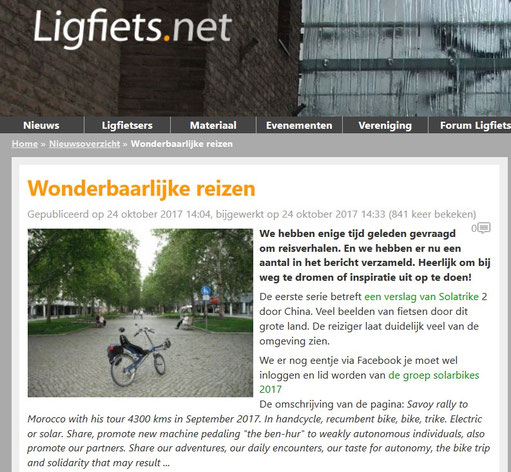 Article in the Dutch Website
