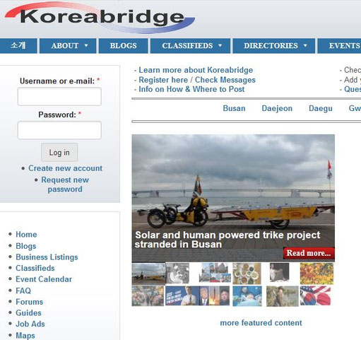 Article featured on the Home page of Koreabridge