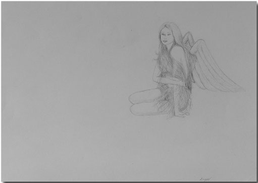 Bild:Angel,Engel,Bleistift,Akt,Frau,nude,David Brandenberger,d-t-b.ch,d-t-b,