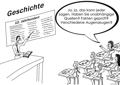 Cartoon mit Lehrer und Schüler