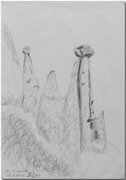 Bild:Pyramides,Bleistift,Skizze,Wallis,David Brandenberger,d-t-b.ch,d-t-b,