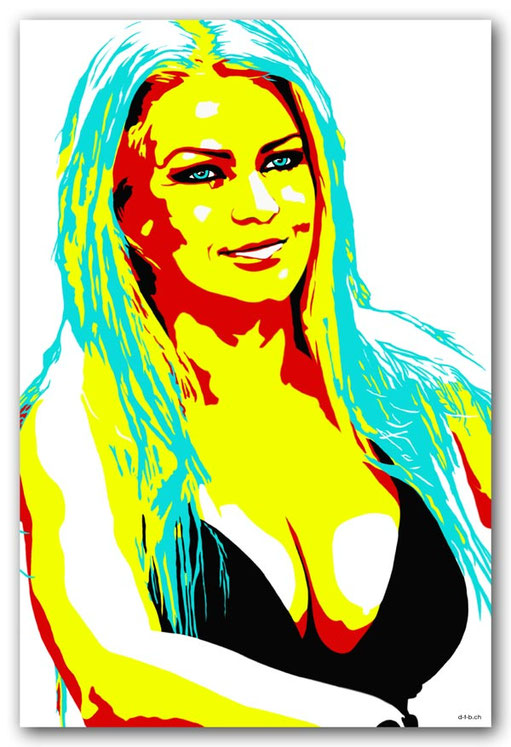 Digital Art painting of a woman with big boobs.