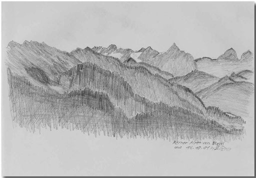 Bild:Berner Alpen,Blatti,Bleistift,Skizze,David Brandenberger,d-t-b.ch,d-t-b,