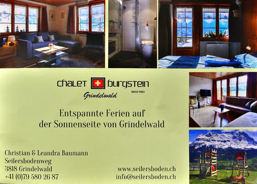 Flyer Chalet Burgstein in Grindelwald