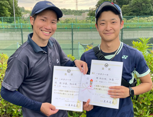 ｢一般男子の部｣優勝：伊藤･板谷越ペア (八王子庭球)