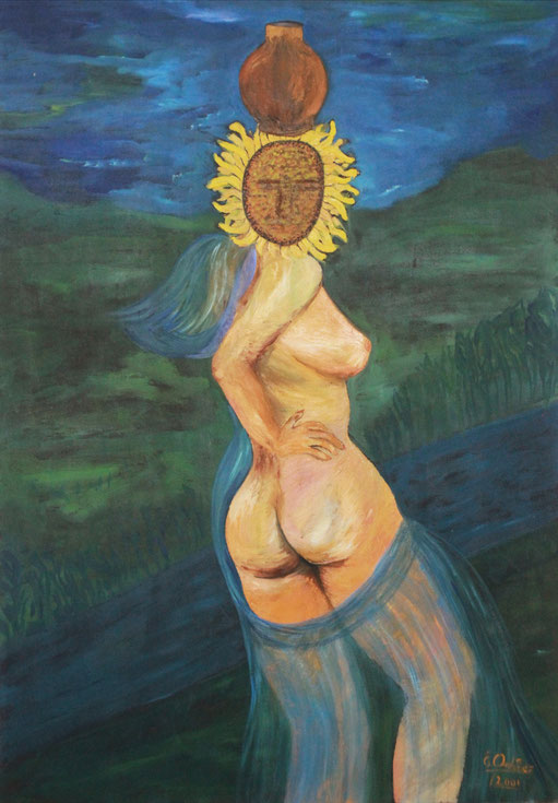 Pondo de Vida. Oleo sobre tela, 100 x 70 cm. 2001. 