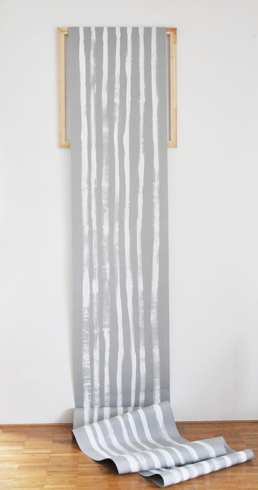 wa07, 2018, 450 x 74 cm, textiles on wood frame