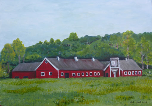 Schwedischer Bauernhof; 50 cm x 70 cm; Acryltechnik auf Leinwand; 2015