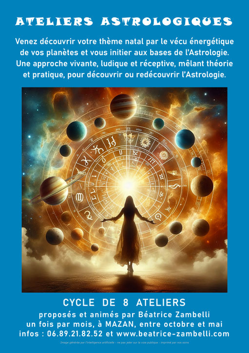 Béatrice ZAMBELLI, Psychopraticienne, Astrologue et Formatrice. Relation d'Aide, Développement personnel, Accompagnement spécifique des Hypersensibles & Haut Potentiel (HPI/HPE/HPC) - Vaucluse