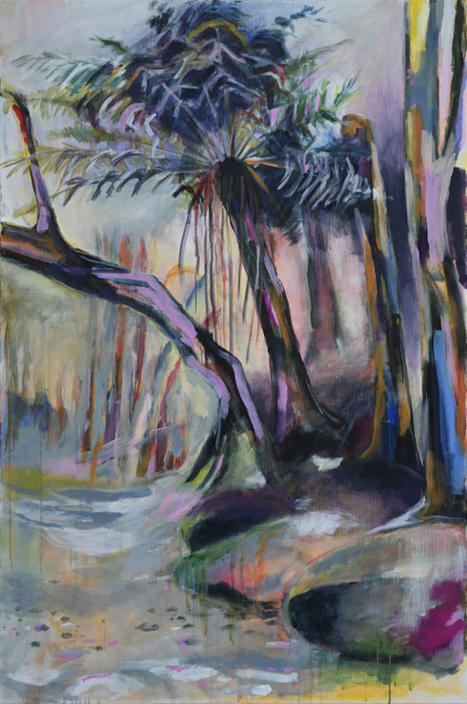Serie 1, Im Regenwald 1, 80x120, Acryl a. Leinwand, 08/2025