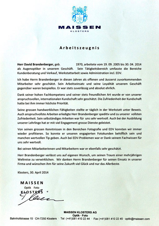 Arbeitszeugnis