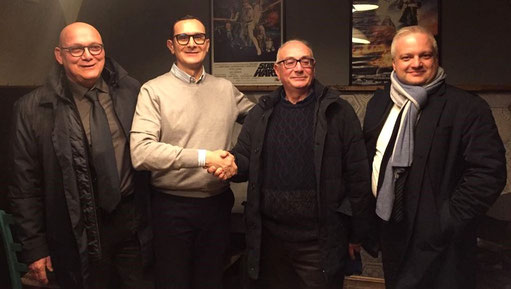 Giuseppe Mele e Mimmo Rotili tra il Presidente Marcon e il Vice Mignola (FIBS)