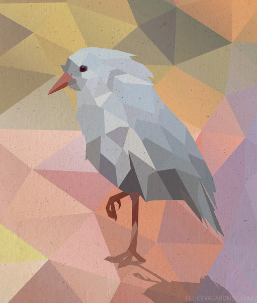 Illustration Hamburg: Kagu - lowpoly illustration