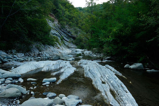 River hiking trail at the Gorges of the Straits of Giaredo, Italy, lonelyroadlover