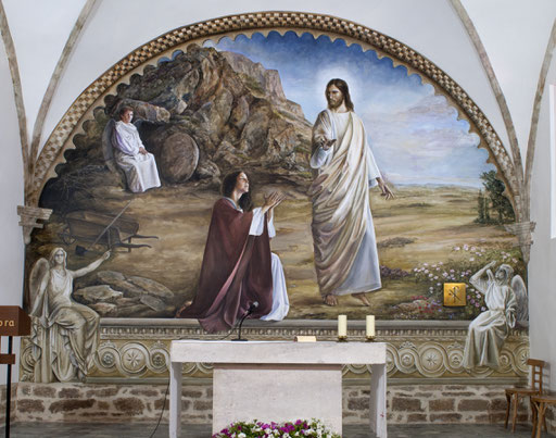 Pintura religiosa, pintura mural, María Magdalena, pintura al fresco, frescos, murales religiosos, pintura católica