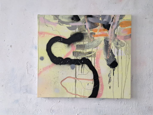 Ohne Titel, 2026, Acryl,Sprühfarbe, 49cm x 54cm