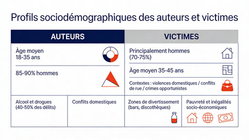 Profils sociodémographiques des auteurs et victimes en Pologne