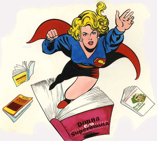 SUPERWOMAN, di A.Molino. Ink on paper. Da ANNABELLA, 1985