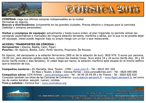 algunas informaciones para una excursion en corsega con una guia de montana