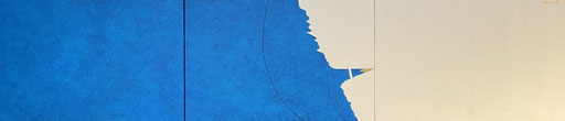 CATCH THE WAVE 1   1230mm×273mm (W410mm*H273mm each)  P6*3  2026 acrylic on canvas, wood
