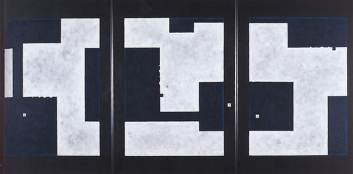 GATE OF DIMENSION ATLANTIS 1-3   3909mm*1940mm (1303mm*1940mm each)  F120*3   2009 acrylic on canvas, wood