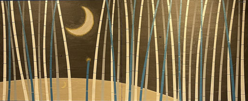 TALE OF TAKETORI    F25*2   1606mm×652mm(803mm*652mm each)  2026 Acrylic on canvas, wood