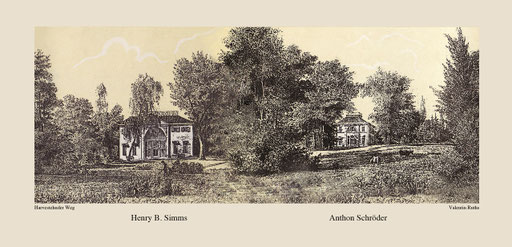 Harvestehuder Weg Landhaus Simms und Schröder von Valentin Ruths um 1850